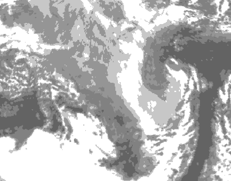 GDPS total cloud 030 hour forecast chart for Canada based on 2026/03/17 0000Z data