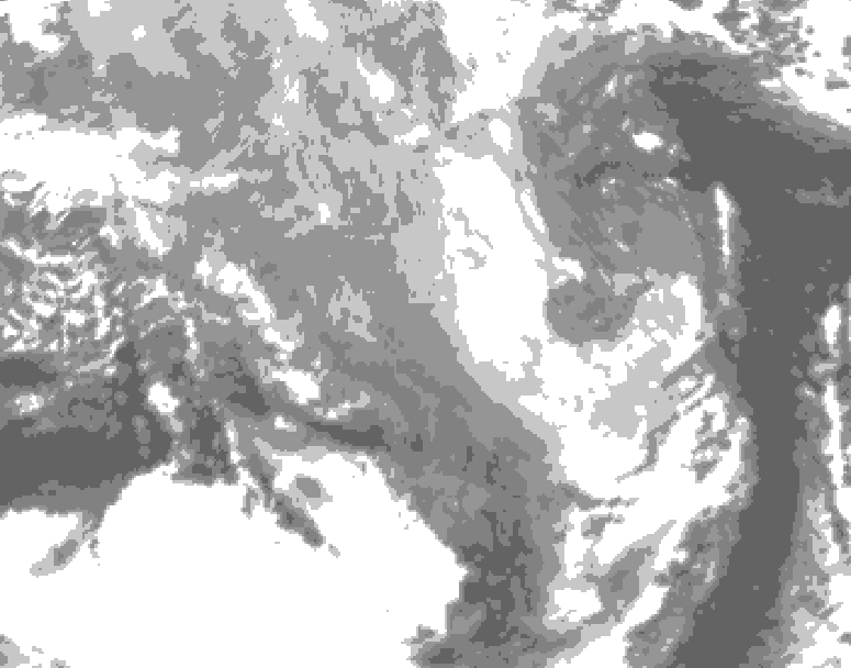 GDPS total cloud 036 hour forecast chart for Canada based on 2026/03/17 0000Z data