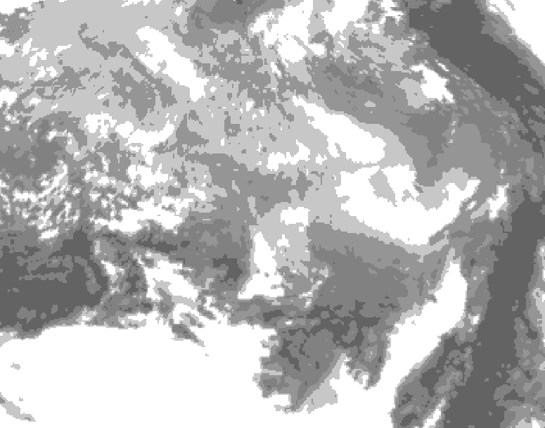 GDPS total cloud 054 hour forecast chart for Canada based on 2026/03/17 0000Z data