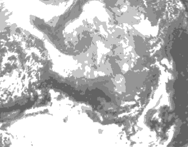GDPS total cloud 096 hour forecast chart for Canada based on 2026/03/17 0000Z data