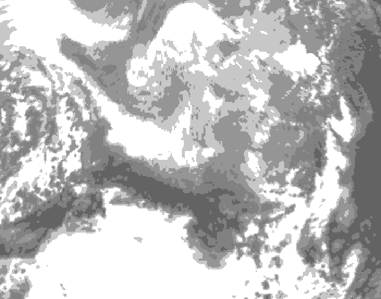 GDPS total cloud 102 hour forecast chart for Canada based on 2026/03/17 0000Z data