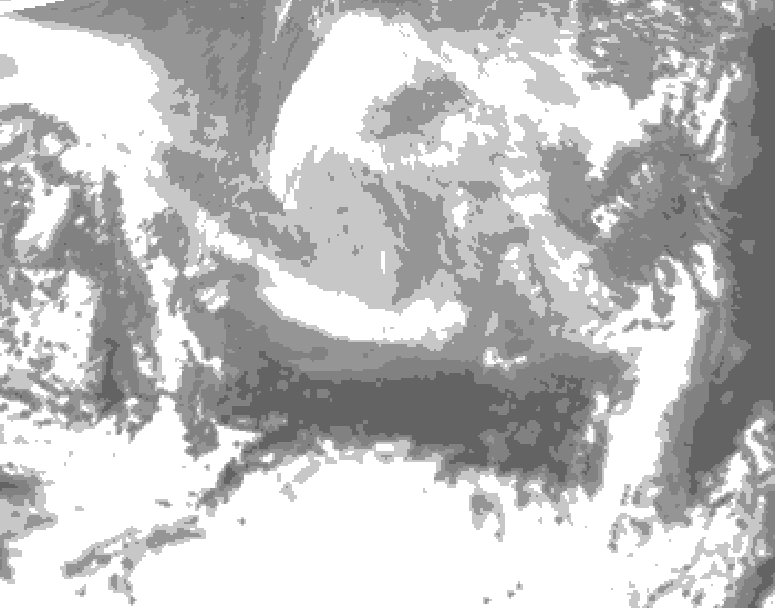 GDPS total cloud 120 hour forecast chart for Canada based on 2026/03/17 0000Z data