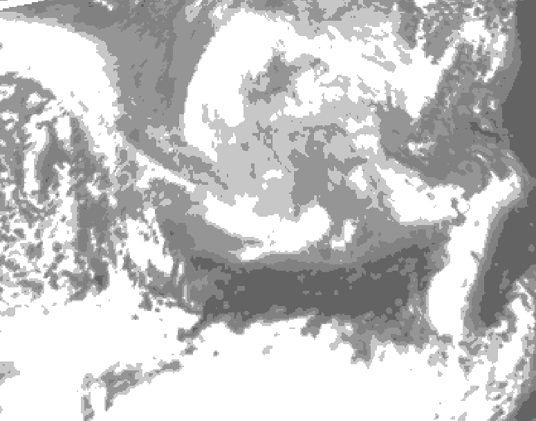 GDPS total cloud 126 hour forecast chart for Canada based on 2026/03/17 0000Z data