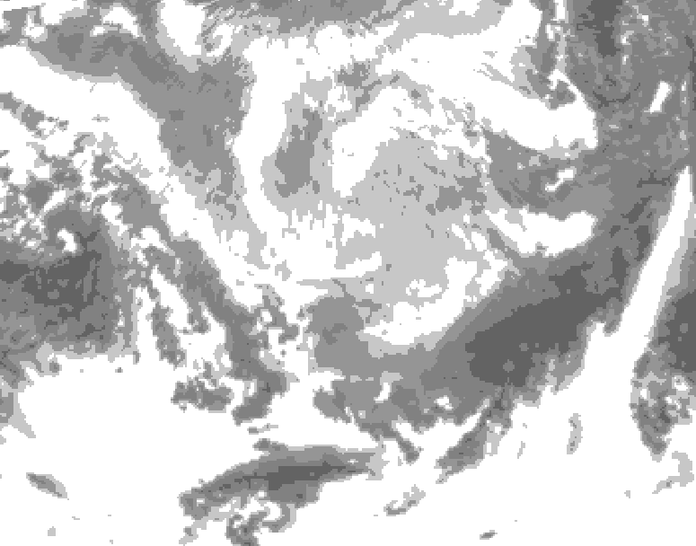GDPS total cloud 150 hour forecast chart for Canada based on 2026/03/17 0000Z data