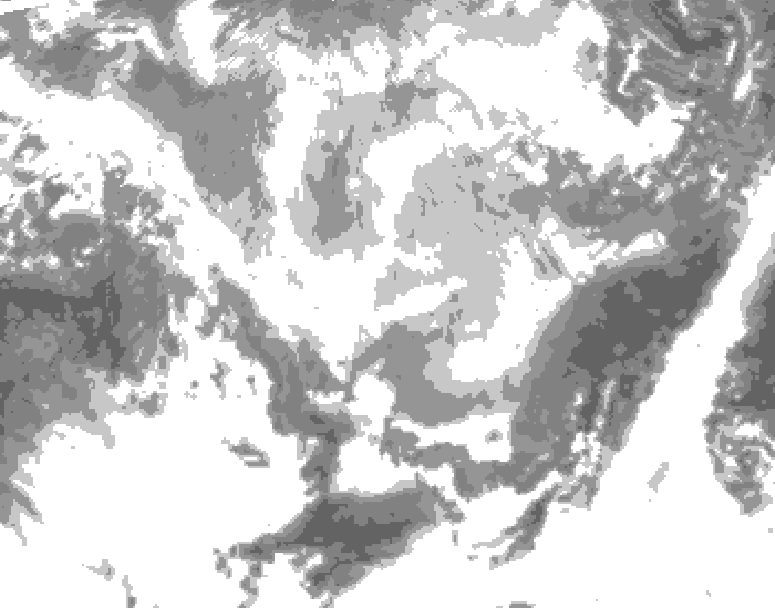 GDPS total cloud 156 hour forecast chart for Canada based on 2026/03/17 0000Z data