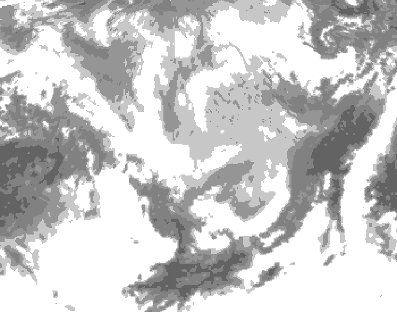 GDPS total cloud 162 hour forecast chart for Canada based on 2026/03/17 0000Z data