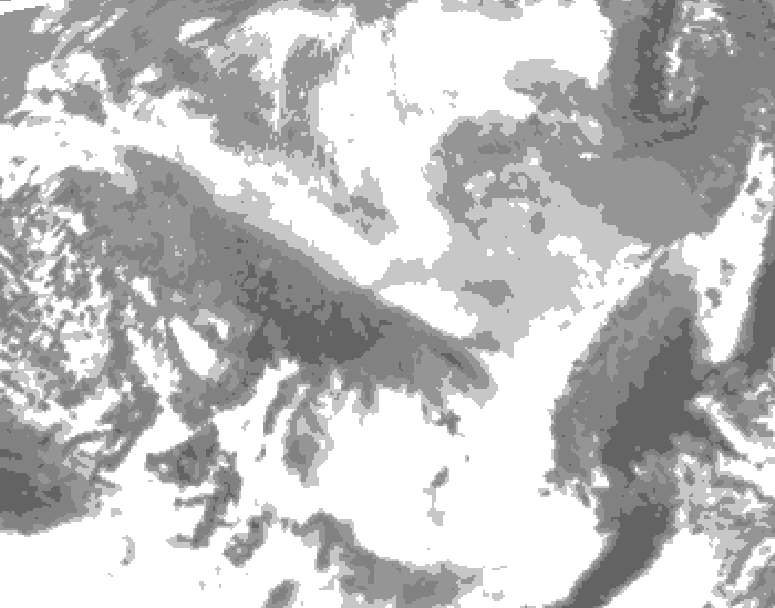 GDPS total cloud 210 hour forecast chart for Canada based on 2026/03/17 0000Z data