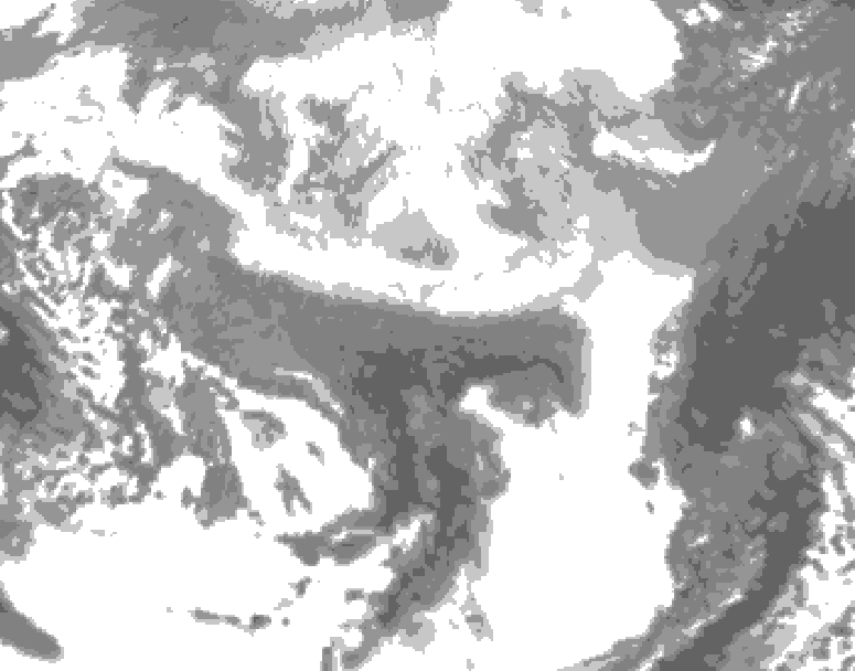 GDPS total cloud 228 hour forecast chart for Canada based on 2026/03/17 0000Z data