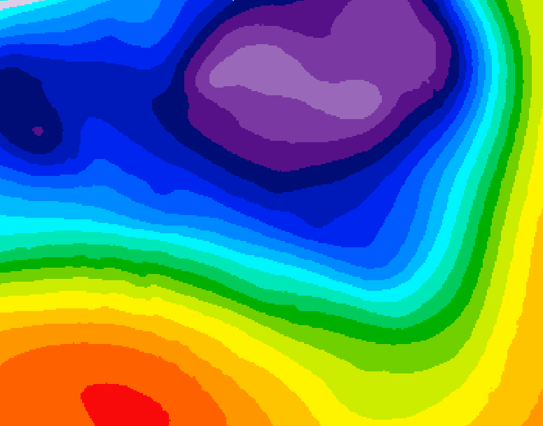 GDPS 500 millibar geopotential height 036 hour forecast chart for Canada based on 2026/03/18 1200Z data