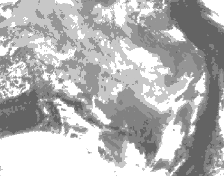 GDPS total cloud 012 hour forecast chart for Canada based on 2026/03/18 1200Z data