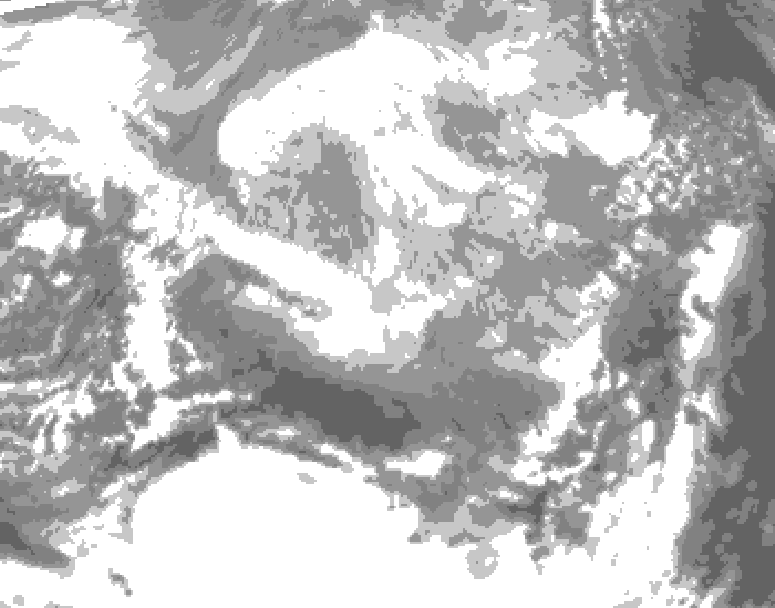 GDPS total cloud 072 hour forecast chart for Canada based on 2026/03/18 1200Z data
