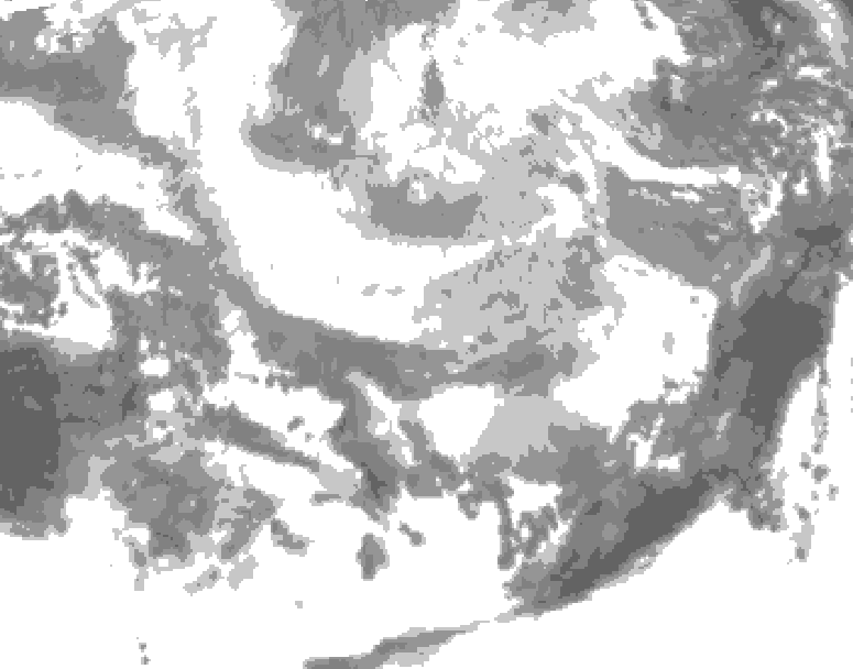GDPS total cloud 120 hour forecast chart for Canada based on 2026/03/18 1200Z data