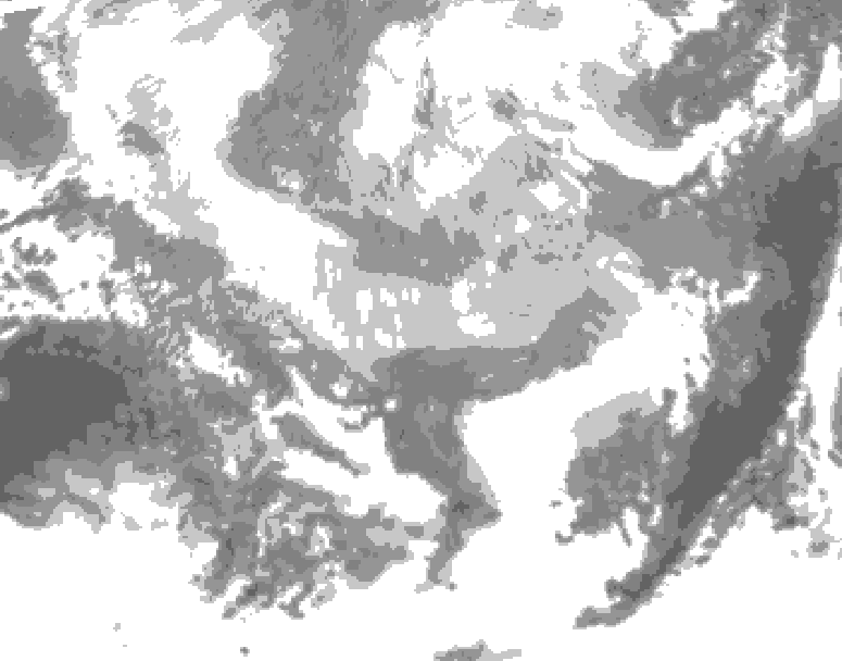 GDPS total cloud 132 hour forecast chart for Canada based on 2026/03/18 1200Z data