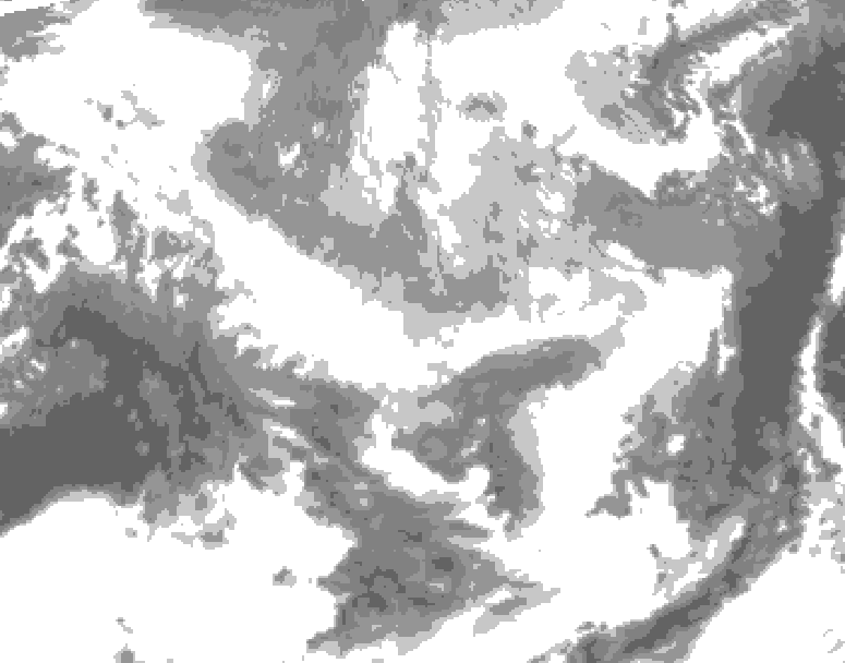 GDPS total cloud 144 hour forecast chart for Canada based on 2026/03/18 1200Z data