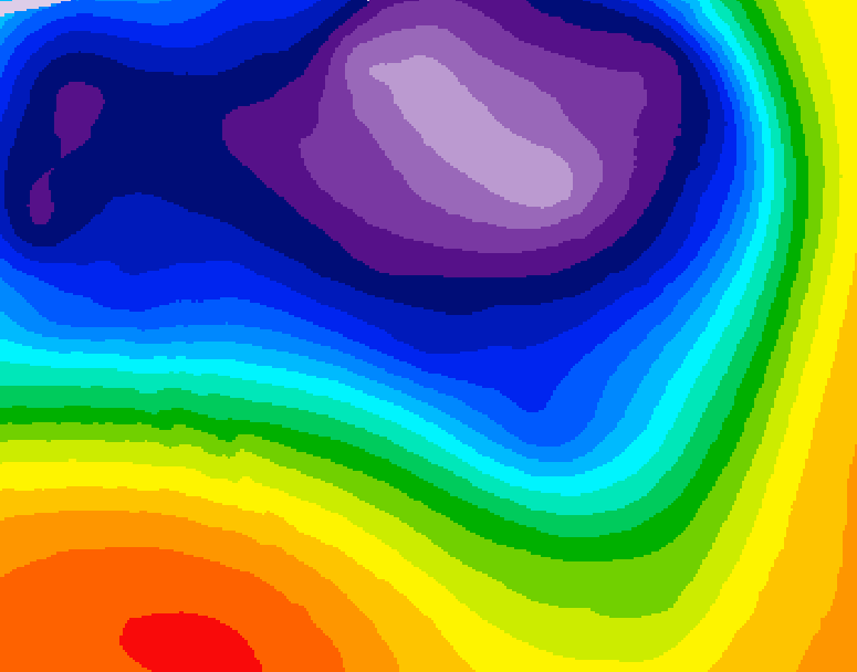 GDPS 500 millibar geopotential height 012 hour forecast chart for Canada based on 2026/03/19 0000Z data