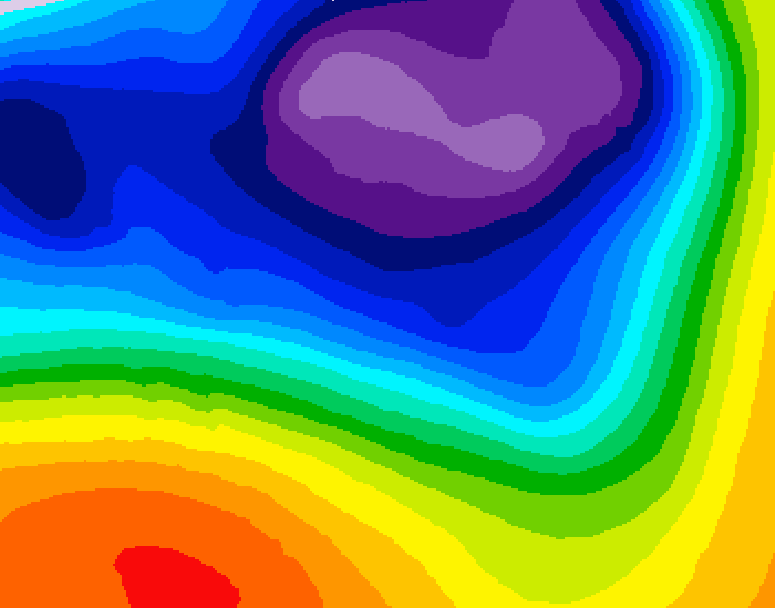 GDPS 500 millibar geopotential height 012 hour forecast chart for Canada based on 2026/03/19 1200Z data