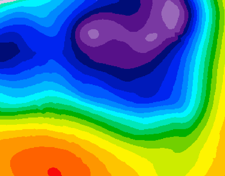 GDPS 500 millibar geopotential height 024 hour forecast chart for Canada based on 2026/03/19 1200Z data
