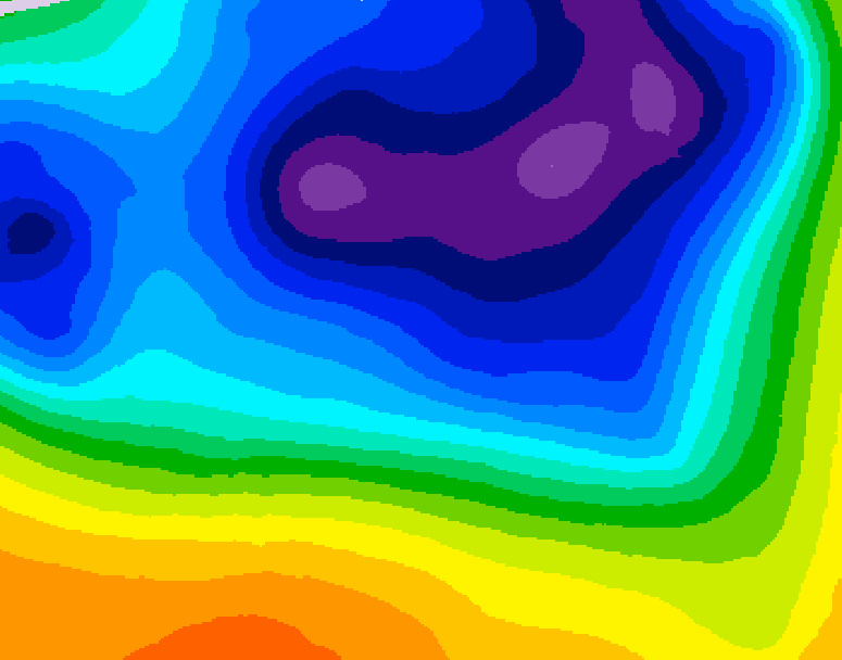 GDPS 500 millibar geopotential height 054 hour forecast chart for Canada based on 2026/03/19 1200Z data