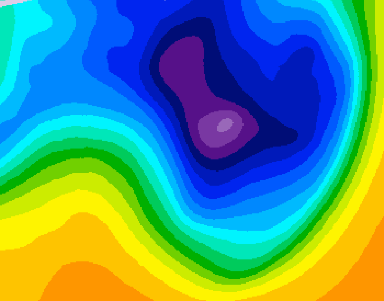 GDPS 500 millibar geopotential height 222 hour forecast chart for Canada based on 2026/03/19 1200Z data