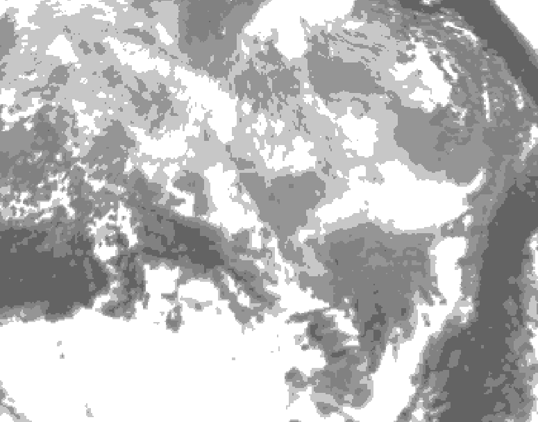 GDPS total cloud 012 hour forecast chart for Canada based on 2026/03/19 0000Z data