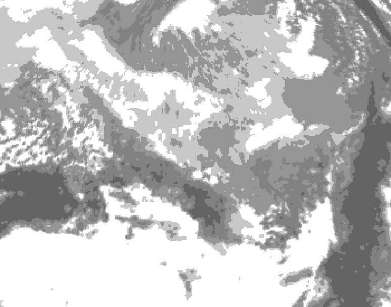GDPS total cloud 024 hour forecast chart for Canada based on 2026/03/19 0000Z data