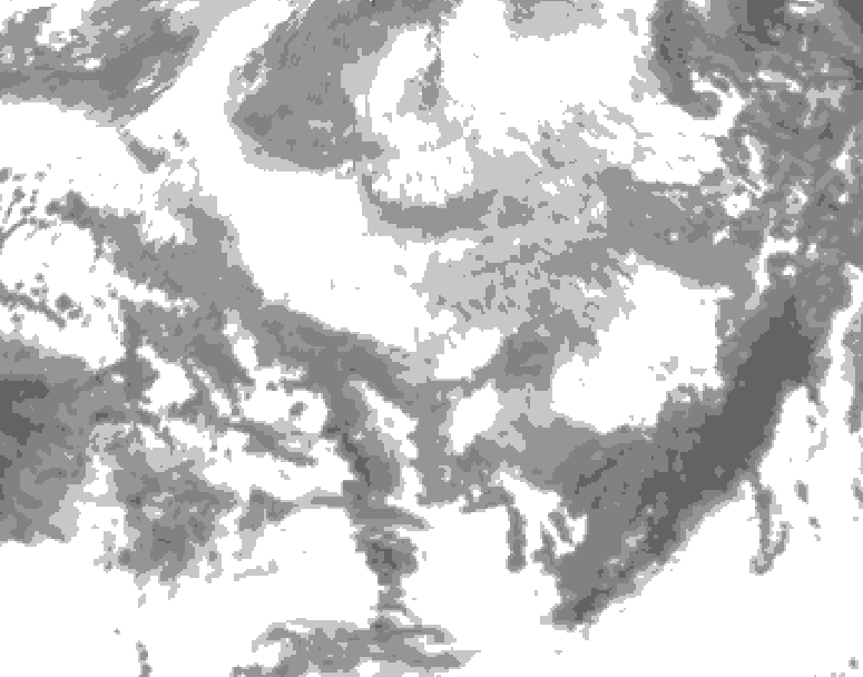 GDPS total cloud 108 hour forecast chart for Canada based on 2026/03/19 0000Z data