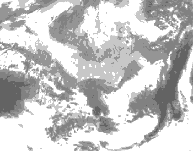 GDPS total cloud 120 hour forecast chart for Canada based on 2026/03/19 0000Z data