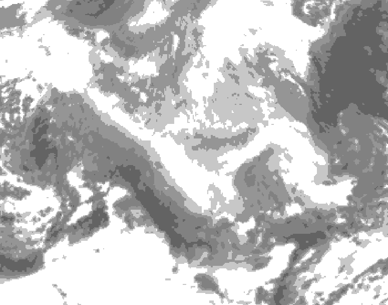 GDPS total cloud 156 hour forecast chart for Canada based on 2026/03/19 0000Z data