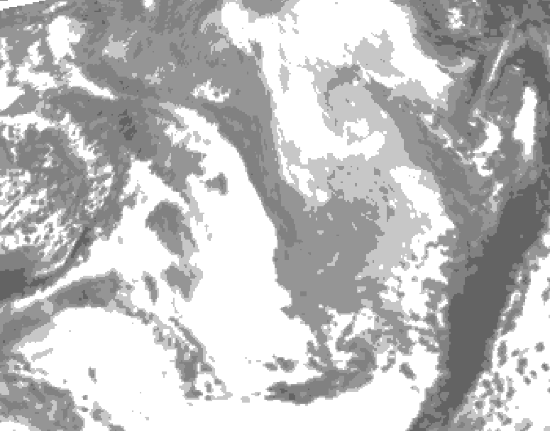 GDPS total cloud 240 hour forecast chart for Canada based on 2026/03/19 0000Z data
