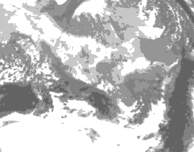 GDPS total cloud 012 hour forecast chart for Canada based on 2026/03/19 1200Z data