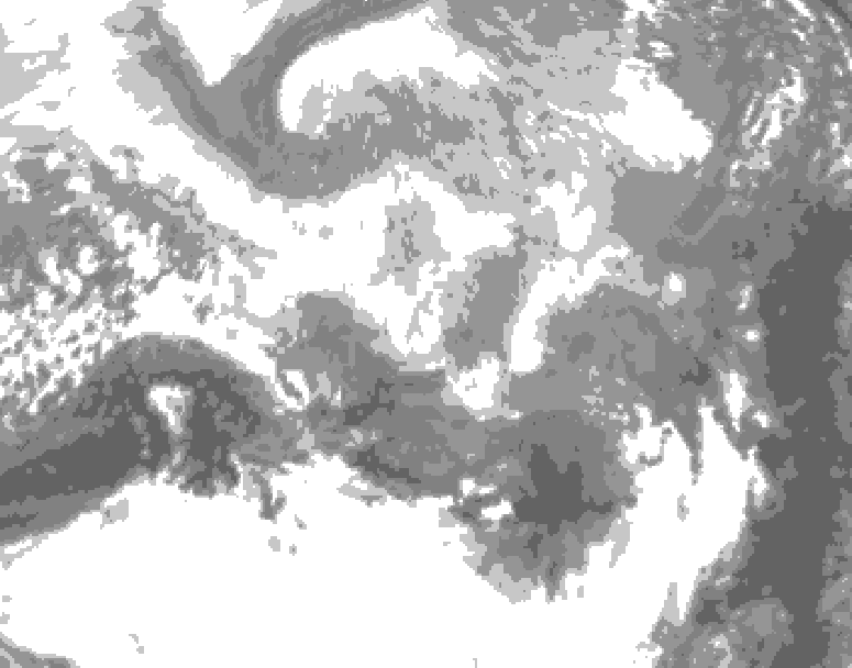 GDPS total cloud 024 hour forecast chart for Canada based on 2026/03/19 1200Z data