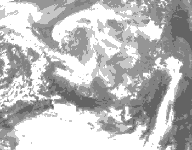 GDPS total cloud 042 hour forecast chart for Canada based on 2026/03/19 1200Z data