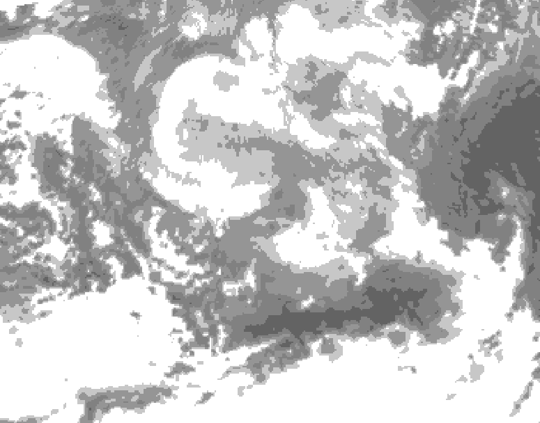 GDPS total cloud 072 hour forecast chart for Canada based on 2026/03/19 1200Z data