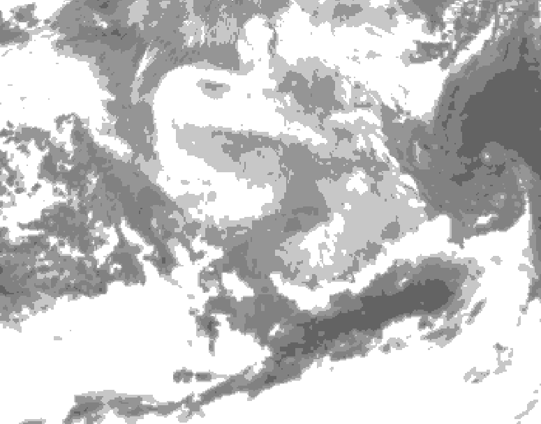 GDPS total cloud 078 hour forecast chart for Canada based on 2026/03/19 1200Z data