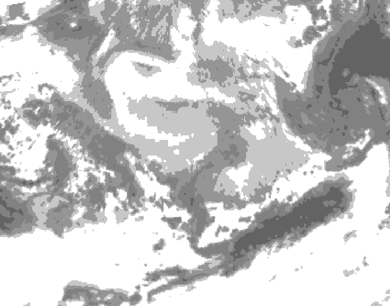 GDPS total cloud 084 hour forecast chart for Canada based on 2026/03/19 1200Z data