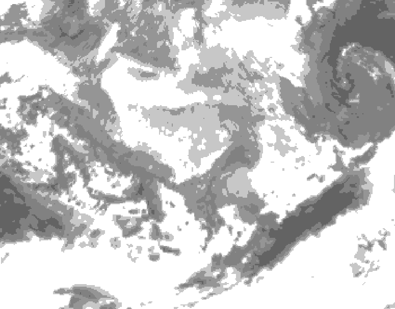 GDPS total cloud 090 hour forecast chart for Canada based on 2026/03/19 1200Z data