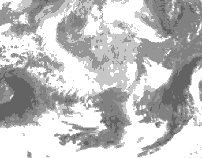 GDPS total cloud 114 hour forecast chart for Canada based on 2026/03/19 1200Z data