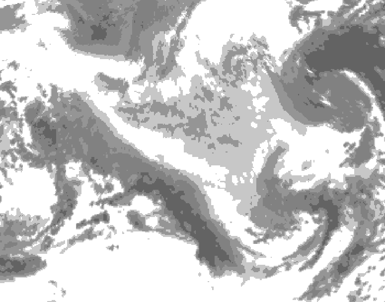 GDPS total cloud 150 hour forecast chart for Canada based on 2026/03/19 1200Z data