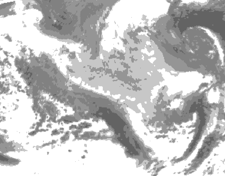 GDPS total cloud 156 hour forecast chart for Canada based on 2026/03/19 1200Z data