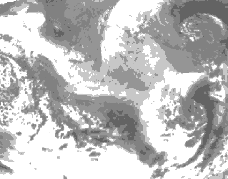 GDPS total cloud 162 hour forecast chart for Canada based on 2026/03/19 1200Z data