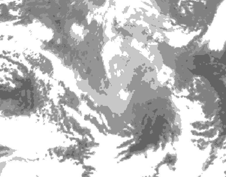 GDPS total cloud 180 hour forecast chart for Canada based on 2026/03/19 1200Z data