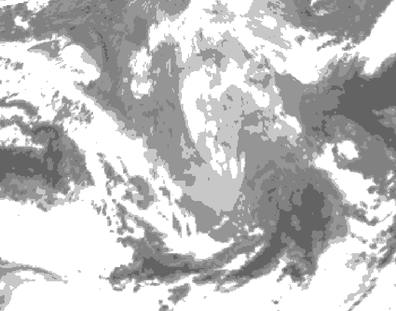 GDPS total cloud 186 hour forecast chart for Canada based on 2026/03/19 1200Z data