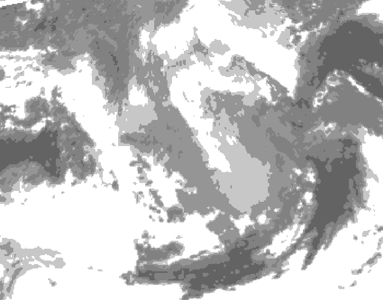 GDPS total cloud 198 hour forecast chart for Canada based on 2026/03/19 1200Z data