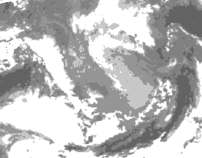 GDPS total cloud 204 hour forecast chart for Canada based on 2026/03/19 1200Z data