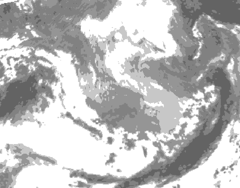 GDPS total cloud 210 hour forecast chart for Canada based on 2026/03/19 1200Z data
