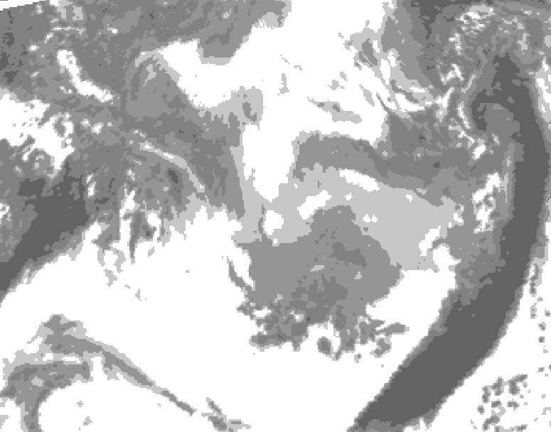 GDPS total cloud 222 hour forecast chart for Canada based on 2026/03/19 1200Z data
