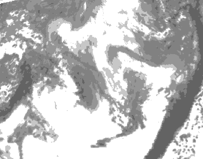 GDPS total cloud 234 hour forecast chart for Canada based on 2026/03/19 1200Z data