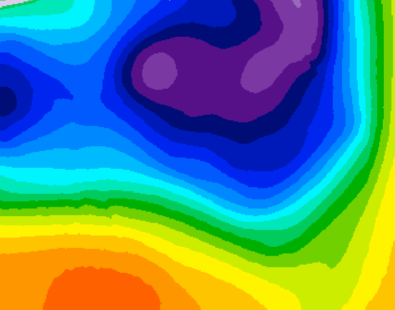 GDPS 500 millibar geopotential height 024 hour forecast chart for Canada based on 2026/03/20 0000Z data