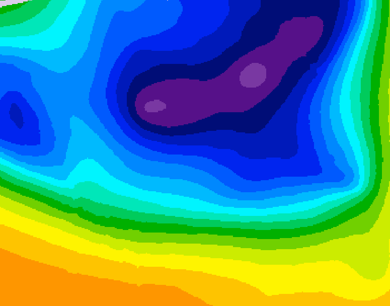 GDPS 500 millibar geopotential height 054 hour forecast chart for Canada based on 2026/03/20 0000Z data