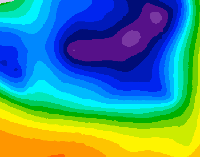 GDPS 500 millibar geopotential height 036 hour forecast chart for Canada based on 2026/03/20 1200Z data